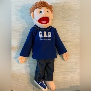 Brown Hair Boy Puppet Doll